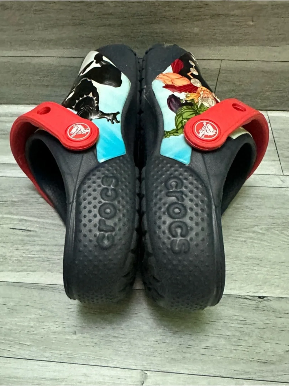 CROCS Kids Marvel Avengers Clog Sandals - Black and Red 12